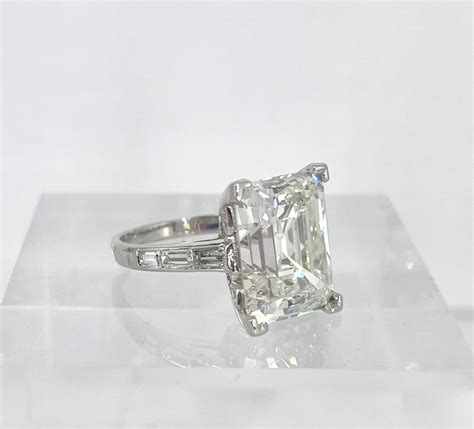 Carat Emerald Cut Vintage Engagement Ring With Baguette Band For