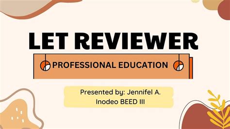 Let Pre Coachable Reviewer For Professional Education Is Youtube