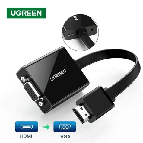 Ugreen Active Hdmi To Vga Converter With 3 5mm Jack 1080p Shopee