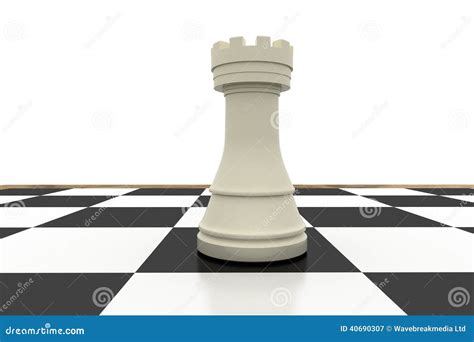 White Rook Logo Chess Club Or Chess School Emblem Vector Illustration