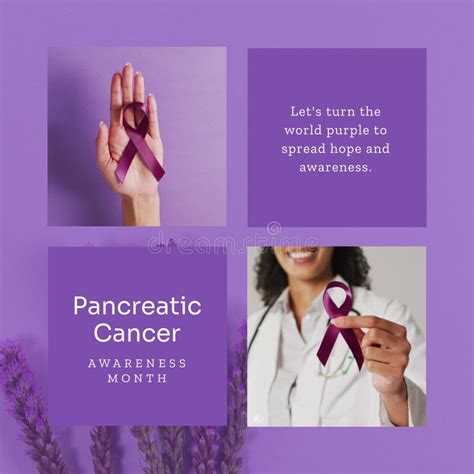 Pancreatic Cancer Awareness Month Text And Diverse Cropped Hand And