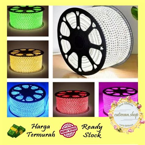 Jual LAMPU LED STRIP SELANG 5050 SMD AC 220V HARGA PER METER 1M 100M