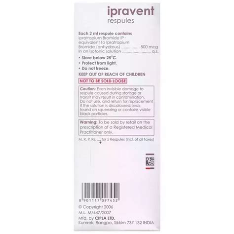 Ipravent Mcg Respule Uses Price Dosage Side Effects Substitute