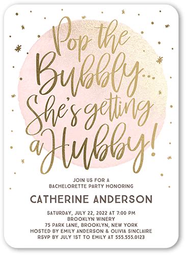 Bubbly Hubby Bachelorette Party Invitation Rounded Corners White Artofit