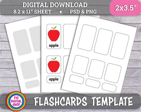 Flashcards Template, Editable Flashcards for Kids, Educational ...