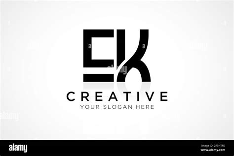 EK Letter Logo Design Vector Template. Alphabet Initial Letter EK Logo Design With Glossy ...