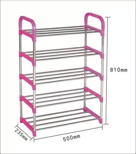 Zapatera 15 Pares Armable 5 Niveles Organizador Rack Zapatos Color Rosa