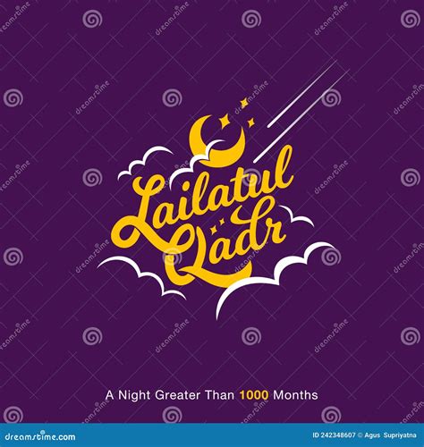 Lailatul Qadr Lettering Greeting Card Design With Crescent Moon And