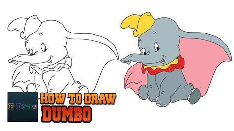 How To Draw Dumbo The Elephant Sketchok Easy Drawing Guides Atelier