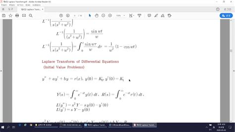 6 2 Laplace Transforms Of Derivatives And Integrals Youtube