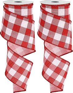 Amazon Whaline Rolls Wired Edge Plaids Ribbon Buffalo Check