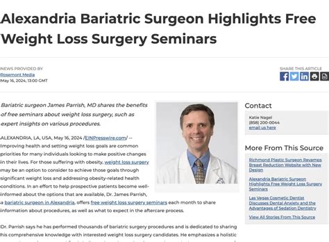 Alexandria Bariatric Surgeon On Weight Loss Surgery Seminars