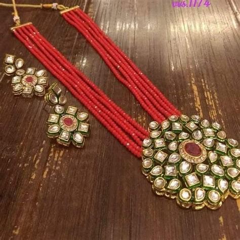 Casual Wear Artificial Jewelry Maheshwari Point Long Kundan Necklace