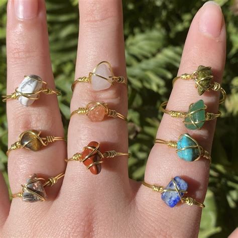 Crystal Rings Anillos Hechos A Mano Anillos Hippie Anillos De