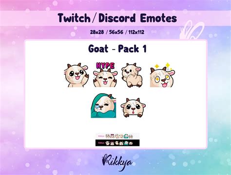 Twitch Emote Goat Pack 1 Instant Download P2u Premade Etsy