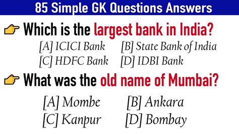 85 Gk Questions And Answers With Multiple Choice Gk In English India