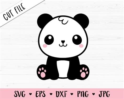 Baby Panda Svg Unicorn Vector Clipart Baby Kawaii Svg Cut Files By