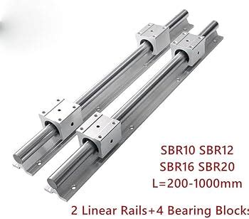 2PCS SBR12 SBR16 SBR20 Linear Guide Rail Length 300 1000