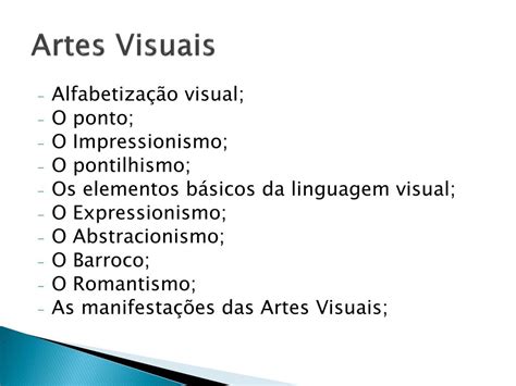 Ppt Artes Visuais Powerpoint Presentation Free Download Id5957397