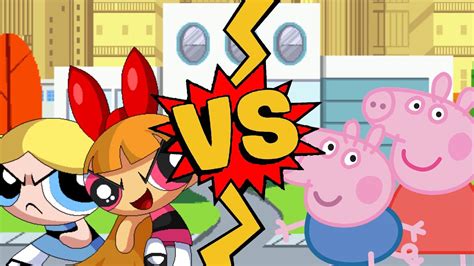 M U G E N Battles Blossom Bubbles Vs Peppa Pig George Pig The