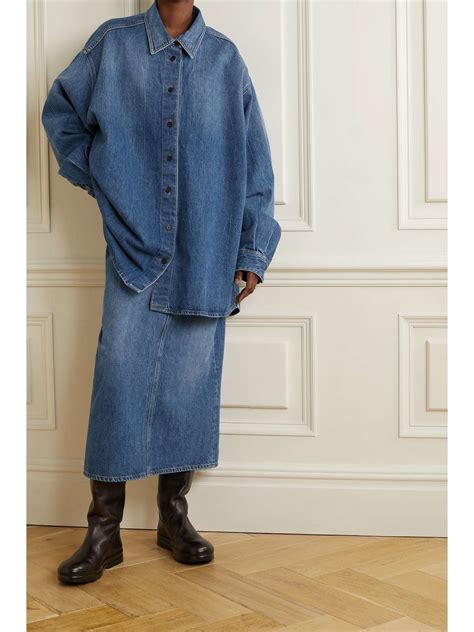 The Row Frannie Oversized Denim Shirt Net A Porter