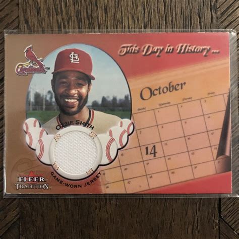 Ozzie Smith Fleer Tradition Update This Day In History Jersey Card