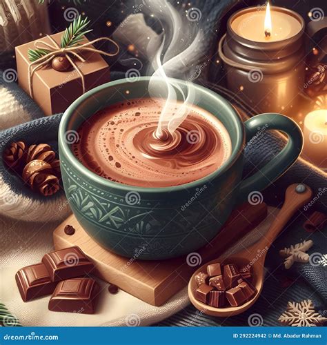 Winter Warm Embrace With Rich And Cozy Hot Cocoa Ai Generated Stock Illustration Illustration