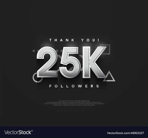 K Followers Background Thank You With Silver Vector Image