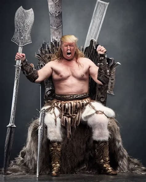 A Photo Of Donald Trump Wearing Chainmail He S Stable Diffusion