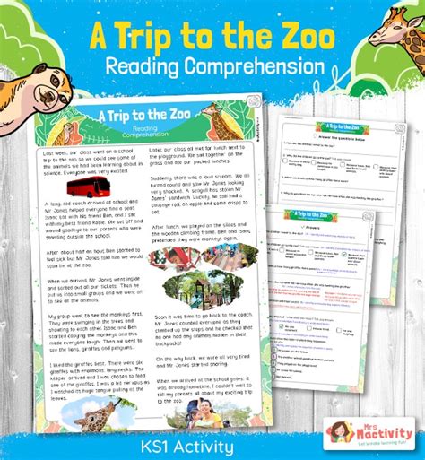 Ks1 A Trip To The Zoo Reading Comprehension Ks1 Reading Comprehension