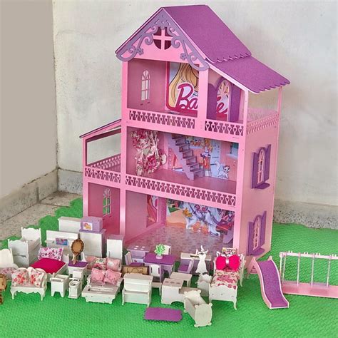 Casa De Boneca Em Mdf Tema Barbie 60cm Elo7 Produtos Especiais