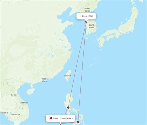 All Flight Routes From Seoul To Puerto Princesa Icn To Pps Flight Routes