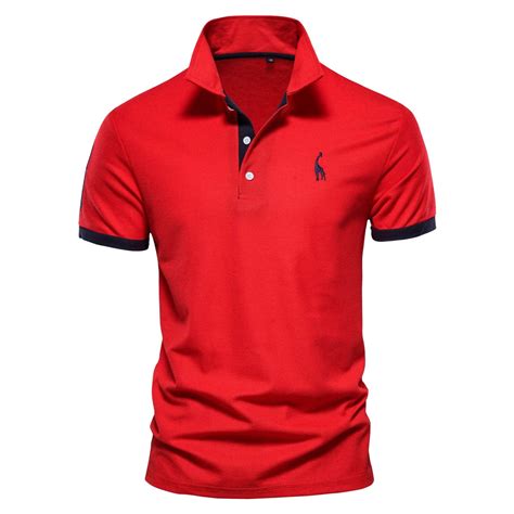 Hfolob Men S Polo Shirt Shmale Summer Fawn Embroidered Shirt Short