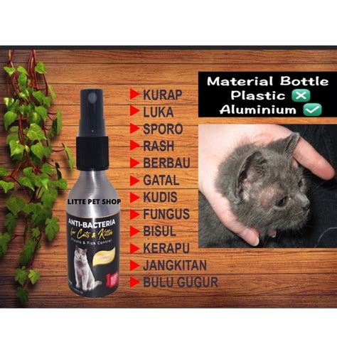 Ubat Kurap Kucing Ubat Kutu Kucing Aluminum Flurry Spray 50ml Shopee