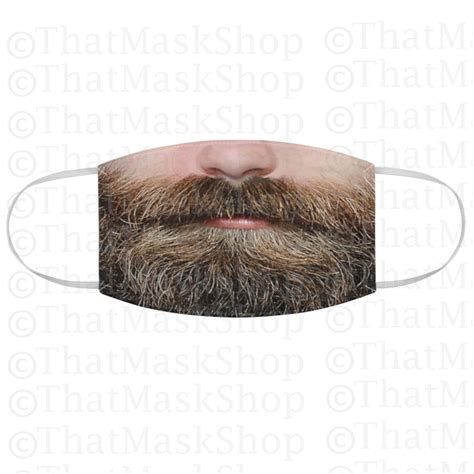 Beard Man Face Mask Manly Face Mask Covid Masks Funny Adult Etsy