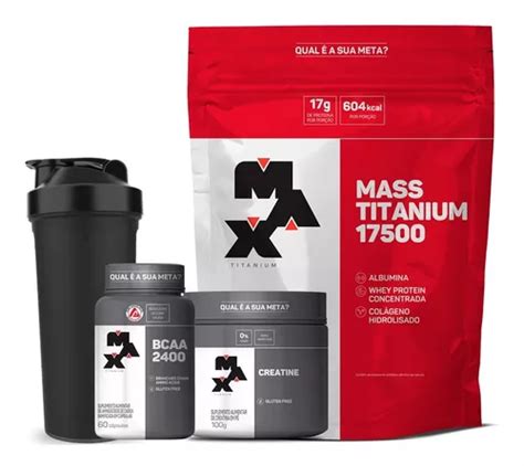 Kit Ganho De Massa Muscular Brinde Max Titanium Frete Grátis