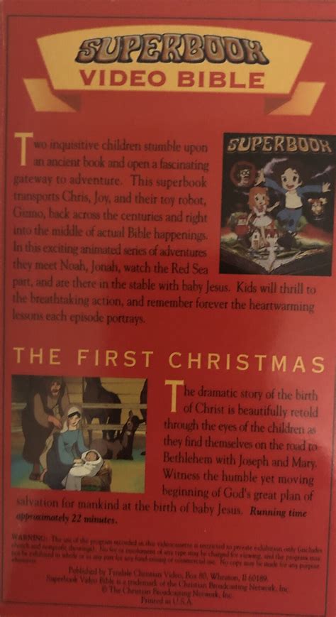 THE FIRST CHRISTMAS Superbook Video Bible VHS Animated Birth Of Jesus