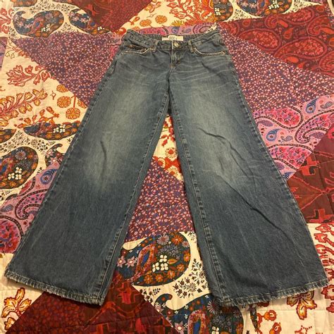 Dankest Urban Outfitters Low Rise Wide Leg Jeans Depop