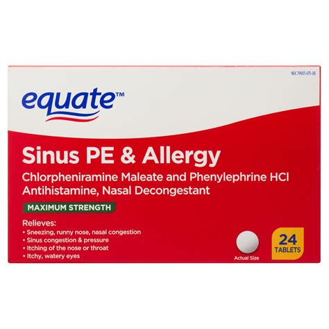 EQ SINUS PE ALLERGY TABS 24CT - Walmart.com