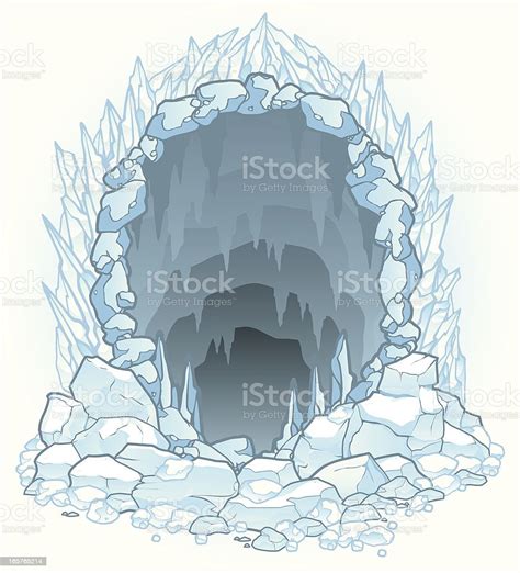 Hazardous Ice Cave Stock Illustration - Download Image Now - Cave ...