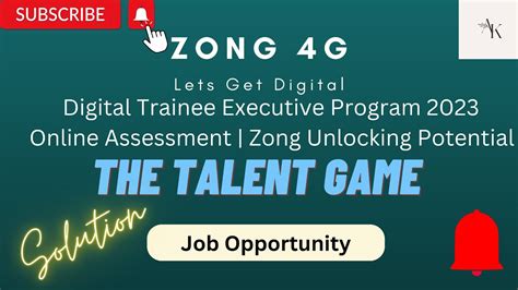 Zong Digital Trainee Executive Program 2023 Online Assessment