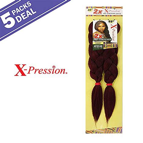 Sensationnel Synthetic Hair Braids Xpression 2x Pre Stretched Braid 48 613 5 Pack M1b30