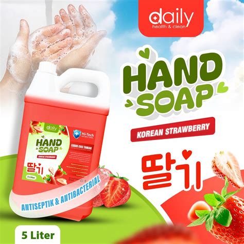 Jual Sabun Cuci Tangan Daily Hand Soap Aroma Korean Strawberry Liter