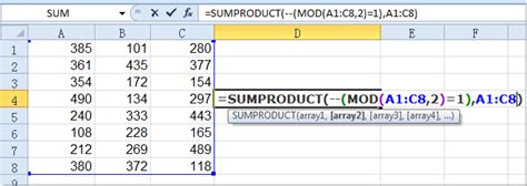 How To Count Sum Odd Even Numbers Or Rows In Excel