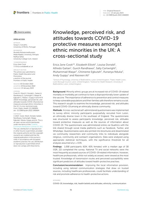 Pdf Knowledge Perceived Risk And Attitudes Towards Covid