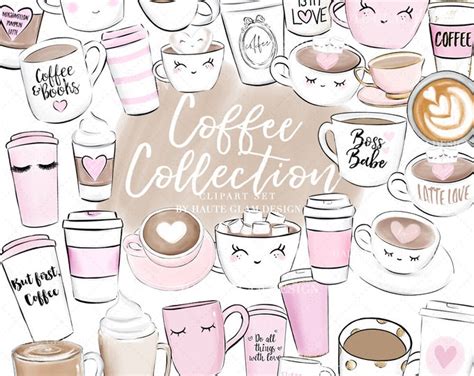 Coffee Clipart Set, Cute Coffees, Coffee Icons, Hand Drawn Clipart ...