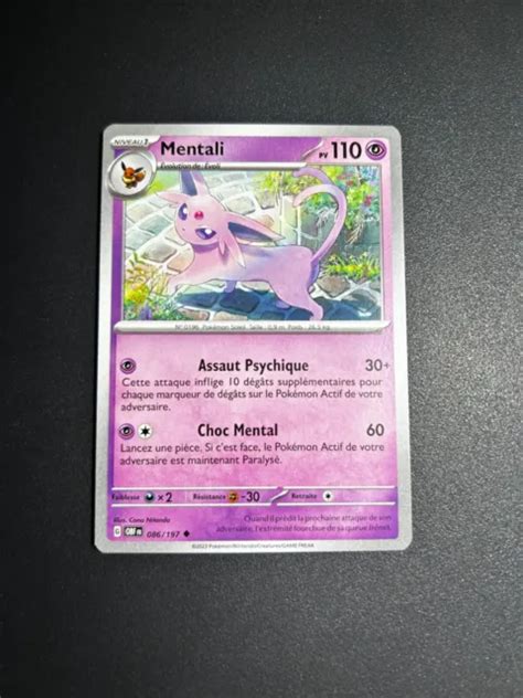 Carte PokÉmon Mentali 086197 Ev3 Flammes Obsidiennes Fr Neuve Eur 100