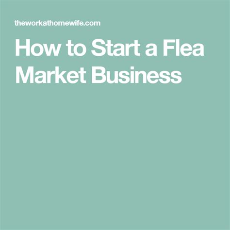 How To Start A Flea Market Business Flea Market Business Flea Market