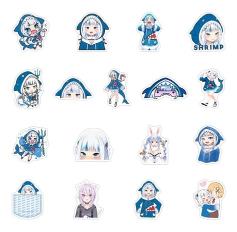 Holomyth Gawr Gura Calcomanias Stickers Pvc Vs Agua Anime Meses