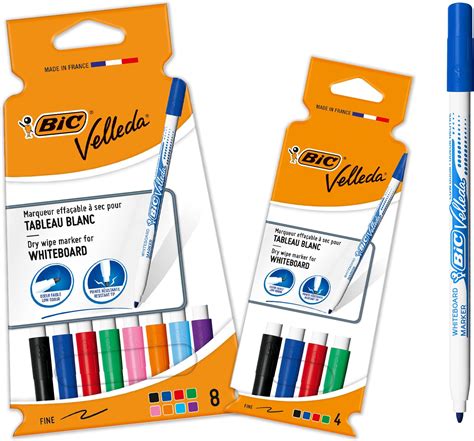 BIC Velleda Whiteboard Marker Pens Medium Point Assorted Colours In